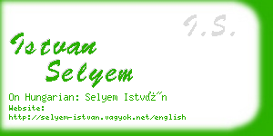 istvan selyem business card